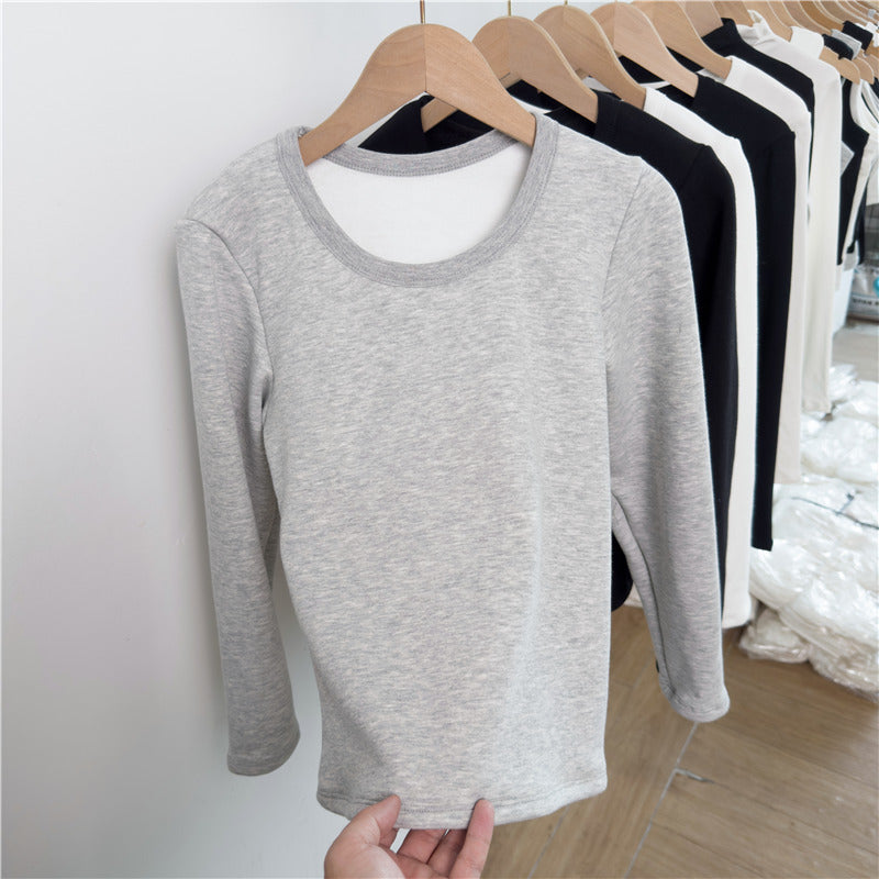 Autumn And Winter Velvet Padded Bottoming Shirt Women