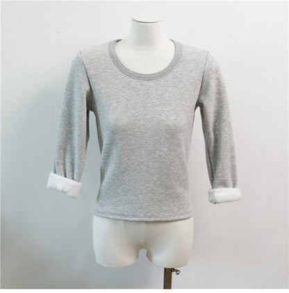 Autumn And Winter Velvet Padded Bottoming Shirt Women