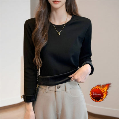 Autumn And Winter Velvet Padded Bottoming Shirt Women